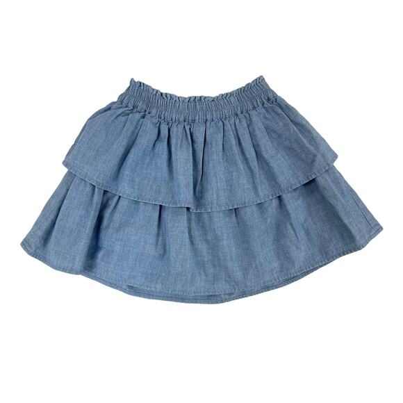 Crewcuts Chambray Denim Blue Ruffle Mini Skirt Girl's XS 4-5 - Picture 6 of 6